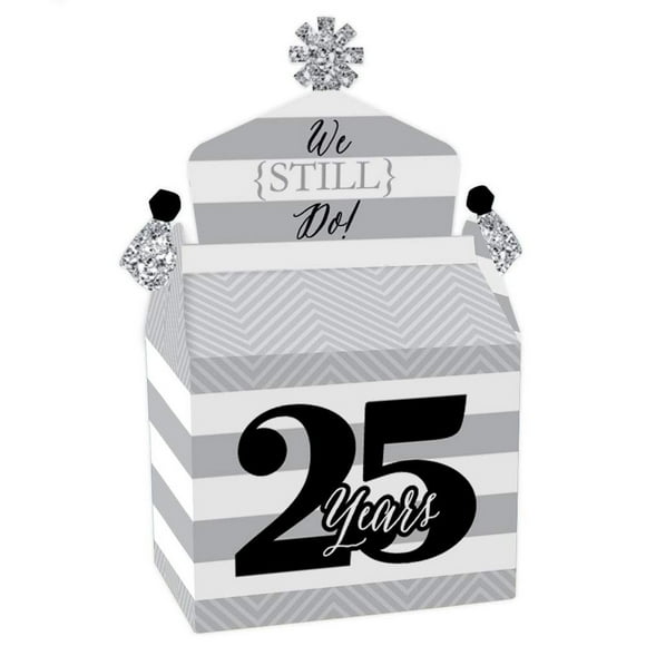 Timeless Love 25th Anniversary Treat Box Set - Celebrate Your Journey with 12 Elegant Gable Boxes for Memorable Party Favors and Cherished Moments Together