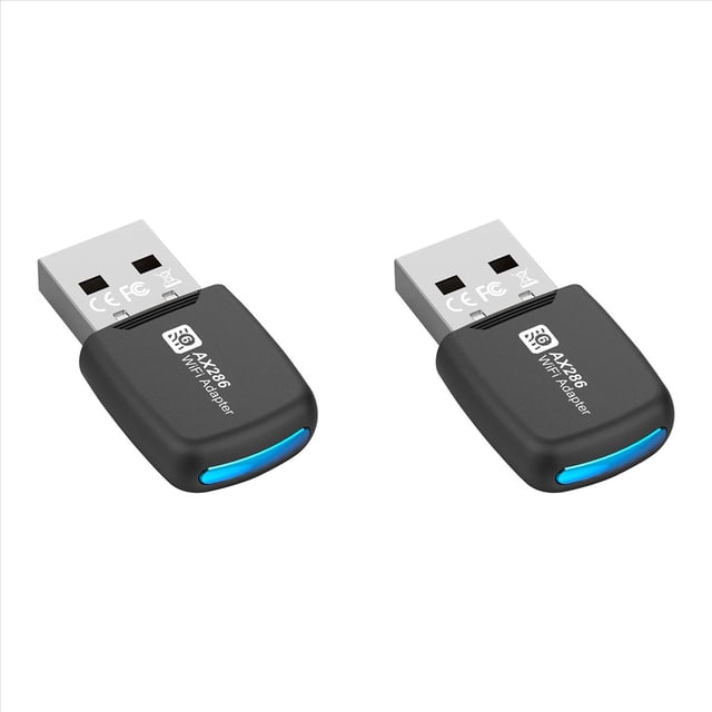 2X Tarjeta de Red USB WIFI 6 de 286 Mbps, Adaptador USB 802.11ax de 2,4 GHz, Controlador de Adaptador de LAN WiFi Gratuito para PC y Portátil