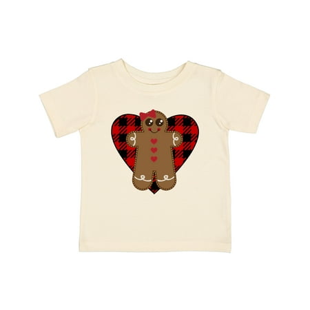 

Inktastic Christmas Buffalo Plaid Gingerbread Cookie Gift Baby Girl T-Shirt