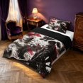 thumbnail image 2 of Manfei Japanese Samurai Dragon Animals Twin Comforter Sets,Cherry Blossom Bedding Set,Red Gray,Black Reversible,2pcs,1 Comforter and 1 Pillowcase, 2 of 7