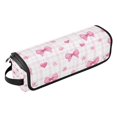 thumbnail image 2 of Hair Tool Organizer Bag with Heat Resistant Mat Removable Travel Storage Case for Hot Air Brushes Curling Irons Pink Butterfly Knot and Flowers, 2 of 8