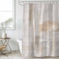 thumbnail image 2 of Small Stall Shower Curtain 48x72 Inch Narrow Half Size Beige Abstract Bath Curtains Bathroom Decor, Modern Gradient Mottled Vintage Stripes Waterproof Fabric Shower Curtain Set with Hooks 48 Inch, 2 of 7