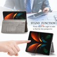 thumbnail image 5 of SaniMore for Samsung Galaxy Z Fold 4 7.6" 2022 Wallet Case with Embossed Mandala PU Leather Flip Protection Wrist Strap Credit Card Holder Pocket Kickstand Shockproof Folding Case for Z Fold 4, Gray, 5 of 9