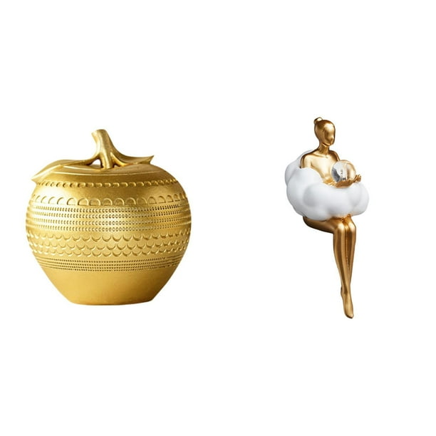 Figura De Resina, Adorno Artístico, Escultura Moderna, Estatua De Fruta Para Mesa, Estantería, Comedor, Dormitorio, Oficina, Chica Nube, Estética, Recuerdos Creativos, Estatua De Personaje