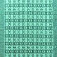 thumbnail image 1 of Ahgly Company Machine Washable Indoor Square Abstract Turquoise Blue Modern Area Rugs, 5' Square, 1 of 4