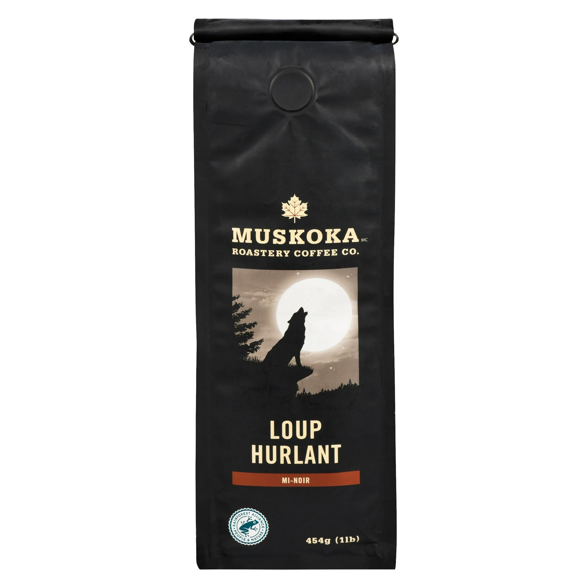 Café moulu Loup Hurlant de Muskoka Roastery Coffee Co. à torréfaction moyenne foncée