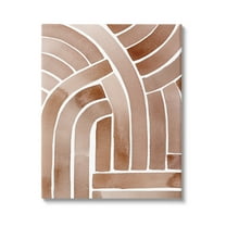 Stupell Industries Abstract Rounded Stripes Lines Brown Watercolor Design Painting Gallery Wrapped Canvas Print Wall Art, Design by Grace Popp