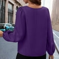 thumbnail image 7 of Blmnix V-Neck Y2K Outfits for Women Satin Long Sleeve Purple Womens Tops Fall Clothing, 7 of 7