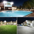 thumbnail image 4 of 100W Flood Lights Outdoor, 9000LM Super Bright LED Flood Light Outdoor, IP65 Waterproof LED Exterior Floodlight with 3 Adjustable Heads, 6500K White Outdoor Security Light for Yard Garage Eave, 4 of 6