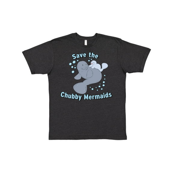 Inktastic Save the Chubby Mermaids with Cute Manatees T-Shirt