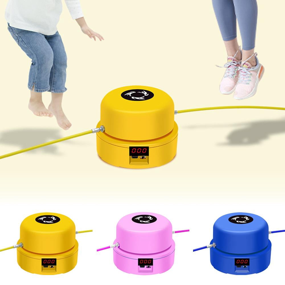 Jump Rope Machine with Remote, Smart Jump Rope Machine, Automatic Floor Jump Rope, Jump Entertaining Interaction Rope Skipping Machine for Family & Home - Pink