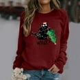thumbnail image 3 of Chandail en Molleton d'Hiver pour Femmes Chandail Imprimé Xmas Mi-Longueur Blouse Ample à Capuche Mode Chandail de Noël Hoilidy Extérieur Chaud Col Rond Cardigan, 3 of 5