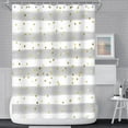thumbnail image 5 of Grey and White Stripes Shower Curtain for Bathroom Abstract Lines Gold Spots Shower Curtain Waterproof Polyester Fabric Modern Art Aesthetics Home Decor Bath Curtain with Hooks, 36x72 Inch, 5 of 6