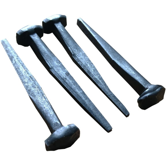 2”- Wrought Head Iron Nails – Antique Black rustic restoration accent nails for hanging, furniture, cabins, shutters & flooring – Decorative clavos nails – Distinct wrought rose head – 2 in