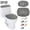 C004- Gray, variant on Gray 2Pc Toilet Seat and Tank Cover Combo, Toilet Lid Covers for Bathroom, Cushion Toilet Seat, Premium Velvet Toilet Protector, Full Elastic Edging Design, Thick Fox Fleece