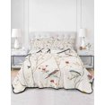 thumbnail image 3 of Spring Floral King Size Down Alternative Comforter, Lightweight Comforter Quilt Bedding Set with Pillow Shams Summer Birds Botanical Country All Seasons Bed Comforter Duvet Insert 96"x106", 3 of 7