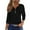 Black, variant on Henley Style V Neck Shirt Women Seven Sleeve Button Down Top with Chest Pocket for Casual Outings and Weekend Brunch XXL Size Hot Pink