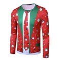 thumbnail image 4 of Camisetas divertidas con estampado divertido para hombre para Navidad, camiseta de manga larga con cuello redondo estampada, blusa Pompotops  oipoqjl2230, 4 of 7