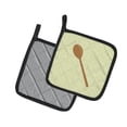 thumbnail image 2 of Caroline's Treasures Wooden Spoon on Green Pair of Pot Holders, 2 of 3