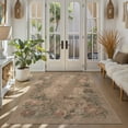 thumbnail image 2 of SUNDEREY 5'x7' Floral Easy Jute Rug,Area Rug 5x7ft Washable Bedroom Rug,Easy Jute Indoor Outdoor Carpet, Farmhouse Non Slip Khaki Floor Rug for Dining Room Office Entrance Kitchen,Butterfly&Fleur, 2 of 9