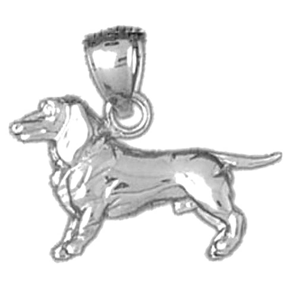 18K White Gold Dog Pendant Made in USA Jewels Obsession 18K Dog Pendant
