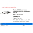thumbnail image 2 of Front Left ABS Speed Sensor - Compatible with 2000 Nissan Xterra 3.3L V6, 2 of 2