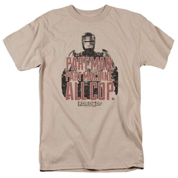 Robocop Vintage Tagline Adult 18/1 T-Shirt Sand