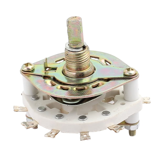 KCT1*10 1 Polo 10 Posiciones Eje de 6mm Diámetro Interruptor Selector Rotativo de 11 Terminales