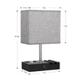 thumbnail image 3 of NiteLoom 16.3" Bedside Table Lamp with USB A+C Ports & 2 AC Outlets, Dimmable Nightstand Light for Bedroom, Living Room, Dorm, Office, 3 of 9
