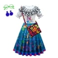 thumbnail image 1 of Vestido de princesa Mirabel de Disney para niñas, traje de Encanto para Cosplay, Carnaval, fiesta de cumpleaños, disfraz de Encanto para niños y bolsa, 1 of 4
