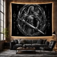 thumbnail image 6 of Sword Warrior Within Braided Branch Wreath, Mystical Gothic for Dark Art Lovers, Warrior Wall Art, Housewarming Gift, Tapestry Wall Hanging for Study Room and Den, 6 of 7