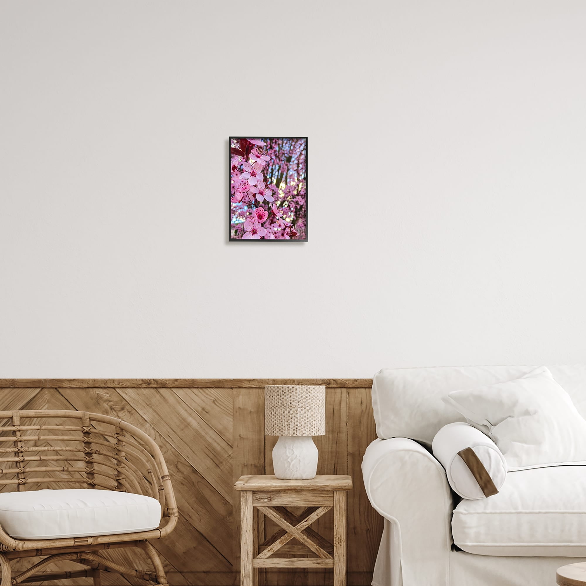 Stupell Industries Spring Pink Cherry Blossom Flowers Blooming Photography Photograph Black Framed Art Print Wall Art, Design by Heidi Bannon