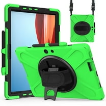 XYX Case for 13 inch Microsoft Surface Pro X 13 inch 2021/2020/2019 with 360 Degree Rotating, Hand Strap, Shoulder Strap, Green