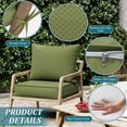 thumbnail image 3 of Kimunuk 2 Pack Outdoor Deep Seat Cushion Set, 24" x 24" x 6.5" Patio Furniture Chair Cushions Replacement for Sofa Couch, Light Green, 3 of 6
