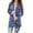 Blue, variant on Herrnalise Autumn And Winter Women's Christmas Printed Coat Loose Long Sleeve Cardigan Coat Tops