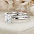 thumbnail image 3 of Eclet Jewels Engagement Ring Set - 1.9 Ct VVS1/D Oval Cut Diamond Ring - 14K White Gold Over Ring - Wedding Solitaire Ring With Matching Band - Fabulous Two Ring for Women's - Causal Office Wear Ring, 3 of 10