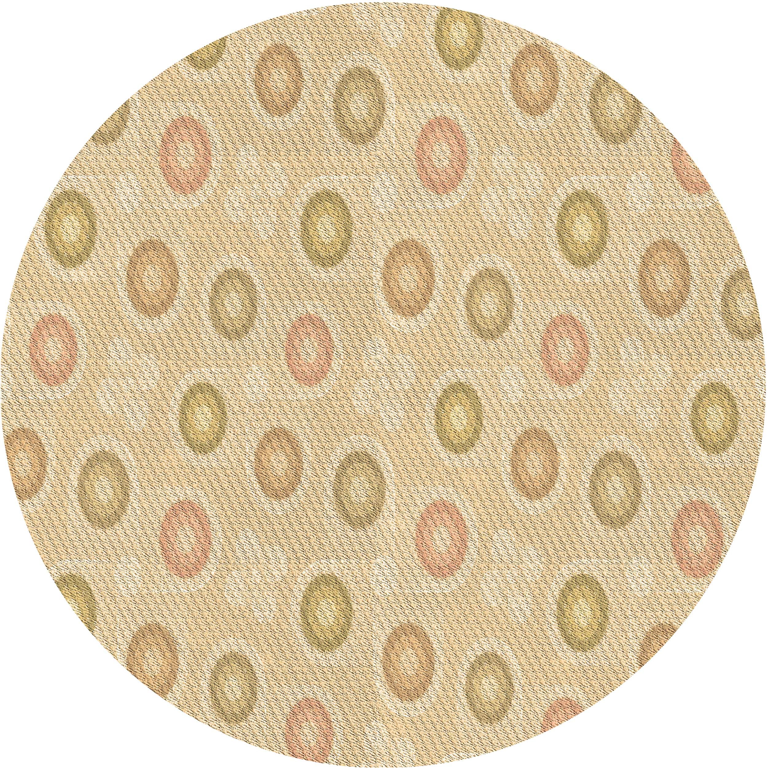Ahgly Company Indoor Round Patterned Metallic Gold Area Rugs, 4' Round ...