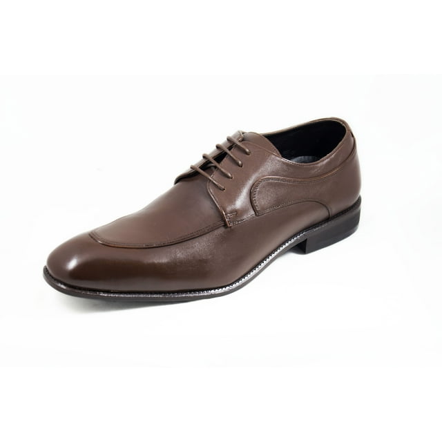 Chaussures Oxford Derby Classiques pour Hommes en Cuir Véritable Brun par ENAAF # YS06BR
