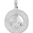 thumbnail image 3 of Sterling Silver Newport Rhode Island W/Sailboat Circle Pendant(Length 25.33) - Jbsp, 3 of 5