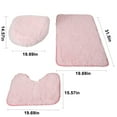 thumbnail image 3 of JeashCHAT 3 Piece Bathroom Rug Set - Includes Bathroom Carpet, U-Shaped Contour Toilet Rug, Toilet Lid Cover - Super Soft Anti Slip Solid Color Bath Mat Set (Pink), 3 of 9