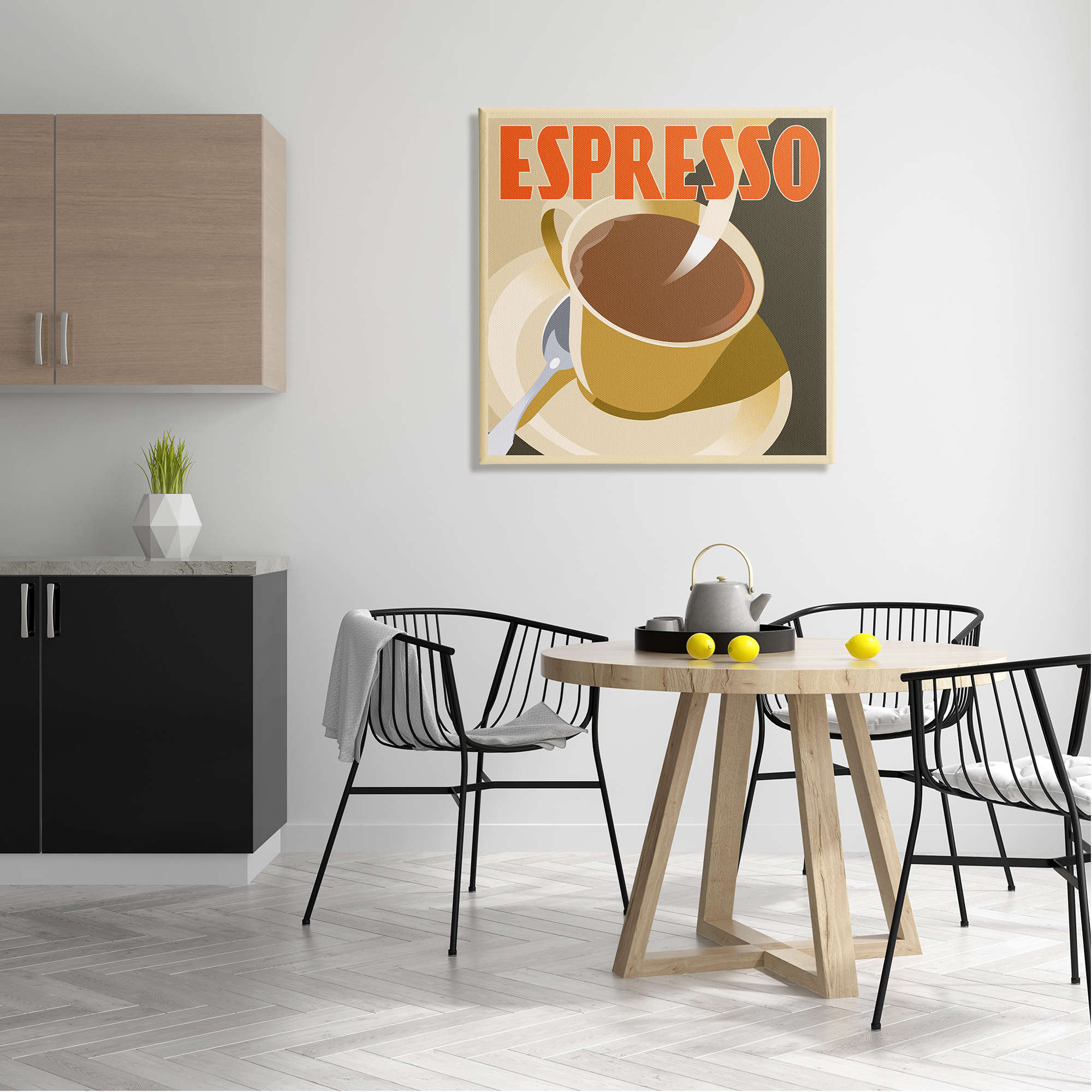 Stupell Industries Vintage Espresso Drink Food & Beverage Painting Gallery Wrapped Canvas Art Print Wall Art, 30 x 30