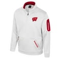 thumbnail image 2 of Men's Colosseum White Wisconsin Badgers Mainframe Quarter-Zip Fleece Jacket, 2 of 3