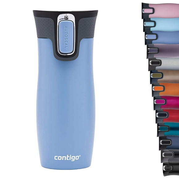 Contigo Unisex's West Loop Autoseal Thermobecher Edelstahl Isolierbecher Kaffeebecher to Go BPA frei auslaufsicherer Reisebecher mit Easy-Clean-Deckel hlt bis zu 5h Warm 470 ml Earl Grey