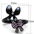 thumbnail image 4 of Womens Black Butterflies Ring Anillo Para Mujer Stainless Steel Ring with Top Grade Crystal in Light Amethyst Ivanna, 4 of 4