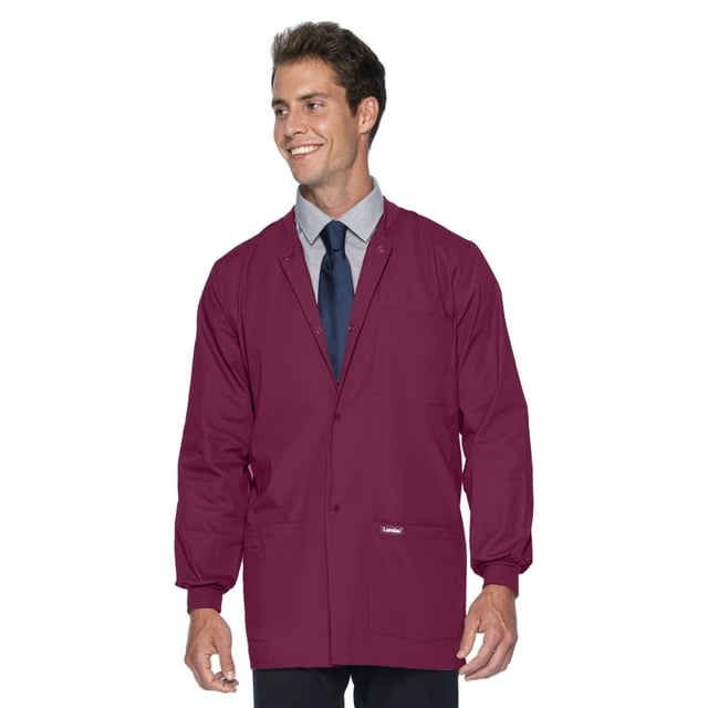 Landau Essentials Vestes de Sarrau à 5 Poches pour Hommes - Coupe Classique Décontractée, Col Ras du Cou, devant à Boutons-Pression, Sarraus d'Échauffement 7551