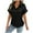 Black, variant on Jalioing Satin Shirt for Women Casual Dressy Button Down Short Sleeve Collared Shirt Summer Business Work Tops