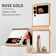 thumbnail image 1 of for Samsung Galaxy Z Flip 3 Cute Case, Girls Boys Women Men Luxury Bling Plating Mirror Shockproof Soft Protective Case Cover Designed for Samsung Galaxy Z Flip 3 5G (2021), Rosegold, 1 of 11