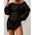 thumbnail image 4 of Bsubseach Crochet Swimsuit Cover Ups for Women Sheer Knitted Beach Tops Sexy Mesh Summer Outfits Black, 4 of 9