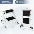 thumbnail image 3 of Canddidliike Folding 2 Step Ladder wiht Anti-Slip Pedal and Large Foot Pads-Black & White, Ladder, Folding Step Stool with Anti-Slip Wide Pedal & Convenient Handgrip, 3 of 7