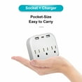 thumbnail image 5 of Multi Outlet Wall Plug, KOSIY Non Surge Power Strip with USB Fast Charge for Dorm Home Travel, Gray, 5 of 9